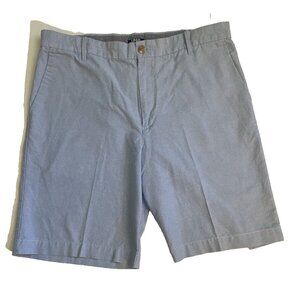 IZOD Newport Oxford Men's Shorts Light Blue Size 36 Flat Front Inseam 10" EUC